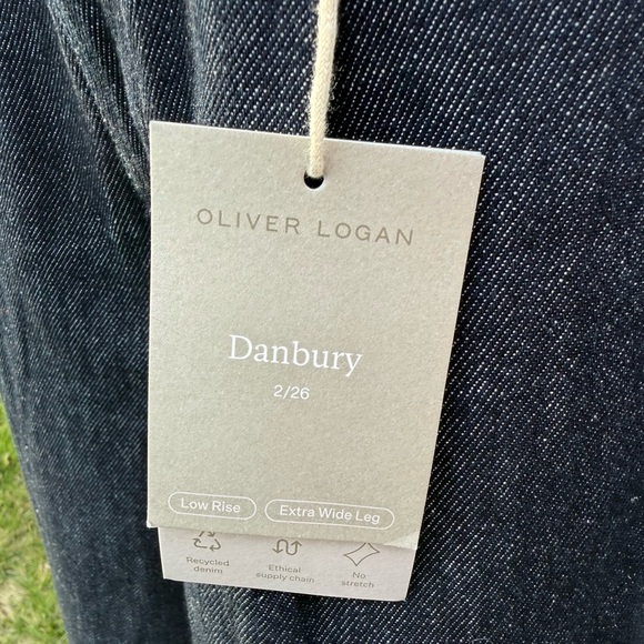 NEW-Danbury Mint Dark Blue Flare & Wide Leg Jeans - Picture 2 of 14